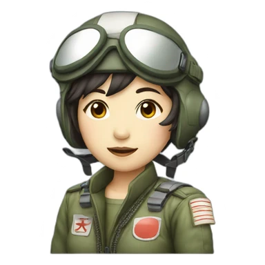 Female Japanese fighter pilot sticker
