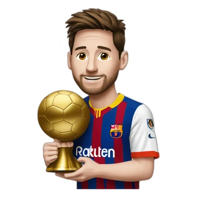Messi avec le ballon d'or sticker
