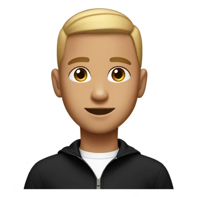 boy with light tanned skin, buzz cut, no facial hair, wearing a smart black quarter zip jumper with white t shirt underneath. sticker