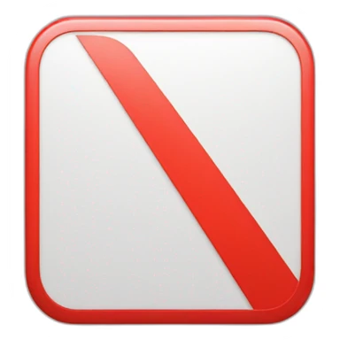 Makes a red rectangle with rounded edges and which has a white triangle in the center leaning at 90 degrees sticker