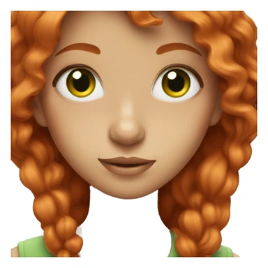 Girl with red hair and green eyes sticker