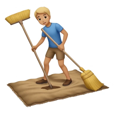 Lifting up a rug and sweeping  stuff under to hide things sticker