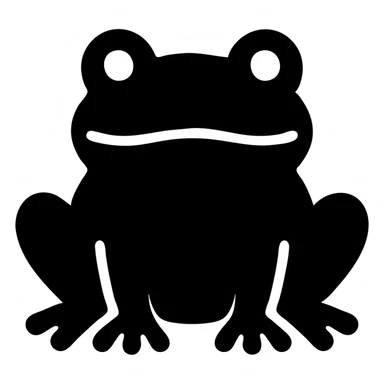 frog in solid black icon style sticker