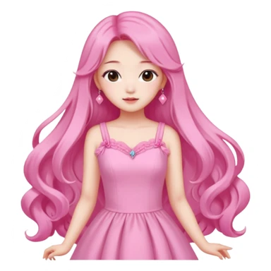 Jang wonyoung asian kpop cute girl pink coquette, pink accessories sticker