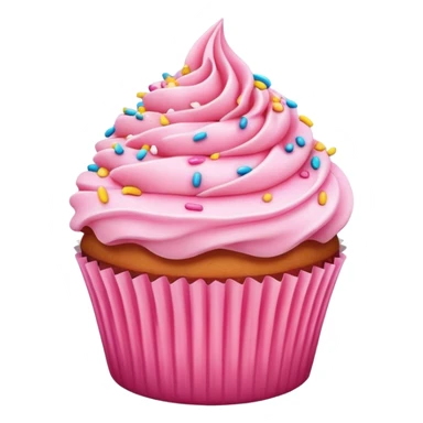 cupcake with pink icing, sprinkles on top sticker