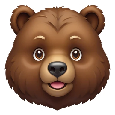 Cinematic Cute Grizzly Bear Portrait Emoji, Head tilted playfully and inquisitively, featuring a dense, rugged deep brown fur with a gentle, curious expression in round, sparkling eyes, Simplified yet irresistibly adorable features, highly detailed, glowing with a warm, friendly glow, high shine, affectionate and surprisingly gentle, stylized with a touch of wild whimsy, bright and endearing, soft glowing outline, capturing the essence of a mischievous yet loving bear, so playful it feels like it could amble out of the screen and into your arms! sticker