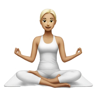White yoga mat sticker
