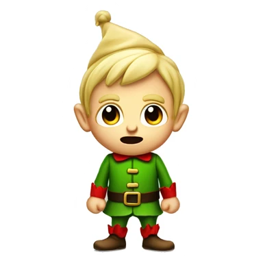 Cute little male Christmas elf with blonde hair and a 5 o clock shadow, angry and screaming sticker