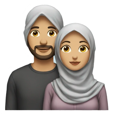 Woman wear hijab with her husband  sticker