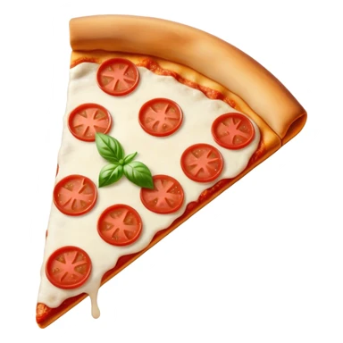 Pizza Napoletana Cinematic Realistic Pizza Napoletana Dish Emoji, depicted as a delicious slice of Neapolitan pizza with a thin, crispy crust, fresh tomato sauce, mozzarella, and basil, rendered with mouth-watering textures and vibrant, warm lighting. sticker