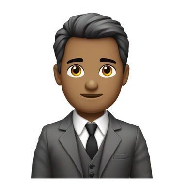 cabello blanco, ojos blancos, piel pálida, corbata negra, camisa de vestir gris, con chaleco negro, aro de ángel negro, cejas bonitas, pelo lacio medio largo sticker