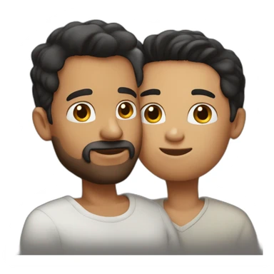 redhead brown man kissing black haired man sticker