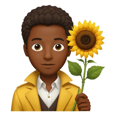black man god with sunflower, scepter sticker