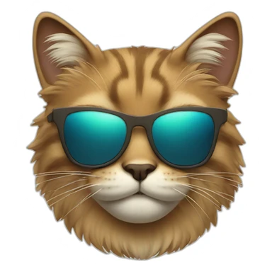 Mountain cat with sunglasses winking sticker