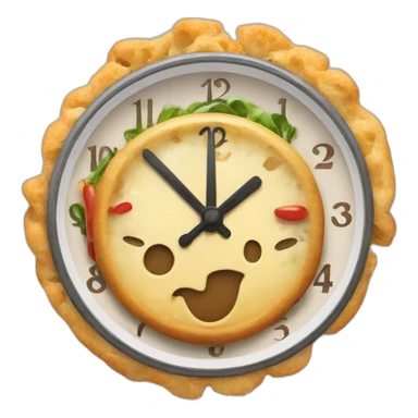 food with a clock overlayed sticker