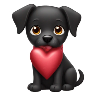 Black dog wrapped in valentine   sticker