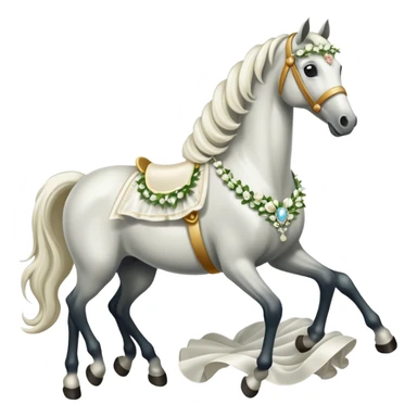 horse with a bridal train sticker