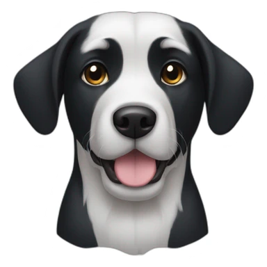 completely black dog with a white chest and floppy ears sticker
