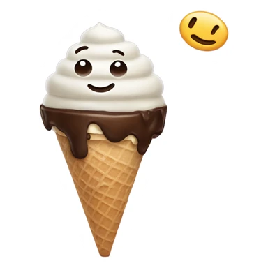 Coffee poured on one scoop of ice cream sticker