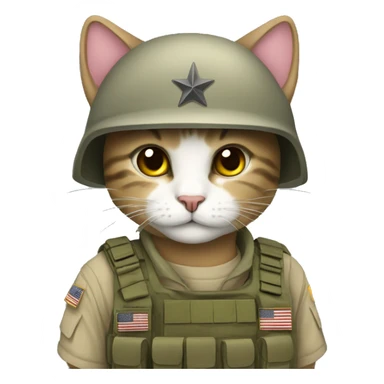 army kitty sticker