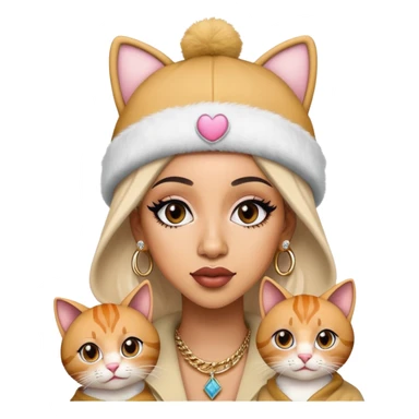 Cardi b wearing a cat hat sticker