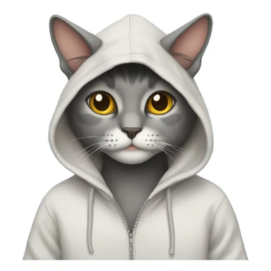 Cat in a hoodie sticker