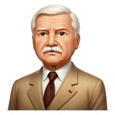Cinematic Realistic Lech Wa≈Çƒôsa Pop Culture Emoji, depicted with a resolute, charismatic portrayal of the iconic leader rendered with lifelike detail and inspiring, dynamic lighting. sticker