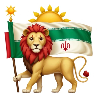 Please create the Iranian flag with the Lion and Sun on the center? sticker