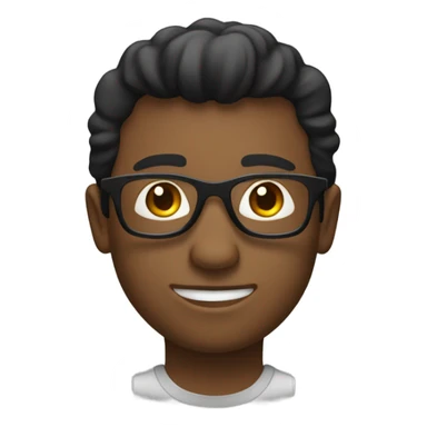 un chico negro con pelo corto y gafas sticker