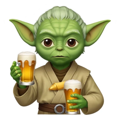 Yoda avec une bierre sticker