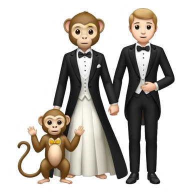 Full body man  marrying a monkey sticker