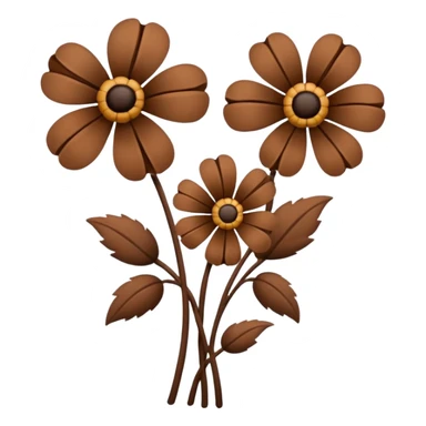 Brown flowers sticker