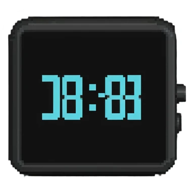 Digital clock showing 2:00 sticker