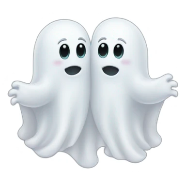 two hugging ghosts sticker