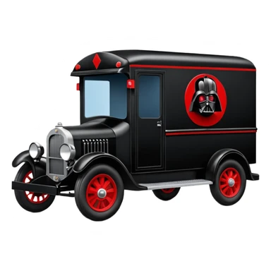 Ornate but stealth 1925 Darth Vader Grumman mail truck sticker