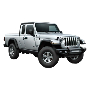 Realistic silver Jeep Gladiator truck. sticker