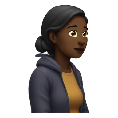 Woman gazing at night scene sticker