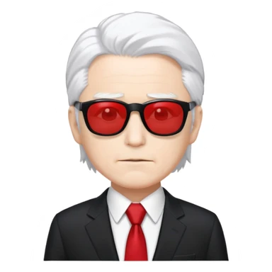 Satoru Gojo from Jujutsu Kaisen with white hair, black suit, red tie, and sunglasses sticker