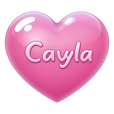 A Pink heart with a name Cayla inside it sticker