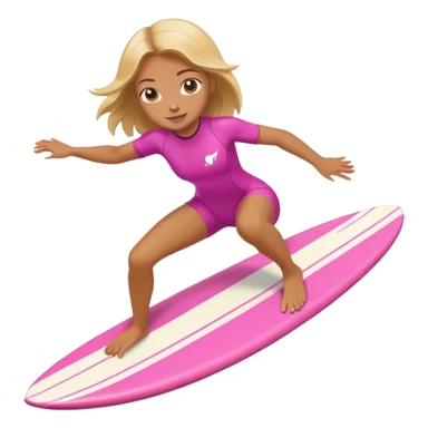 Girl surfing in Pink surbord sticker