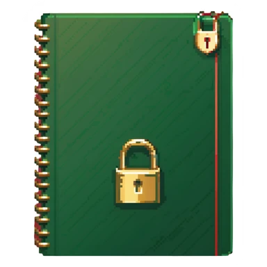 Green document with golden padlock, secure digital file sticker