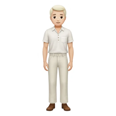 linen white long pants male sticker