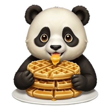 panda eating waffles sticker