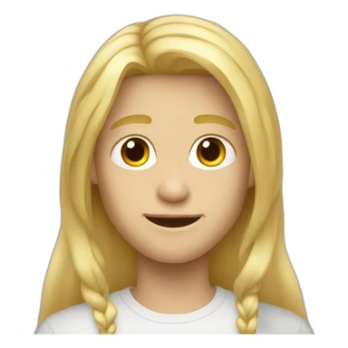Blonde long hair boy sticker