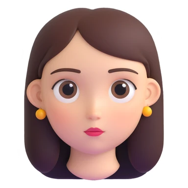 girl with narrow small eyes and big round face sticker