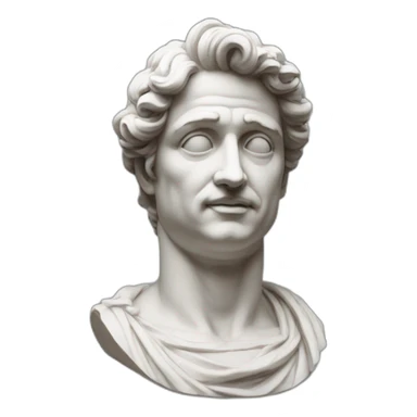 italian statue with questions marks sticker