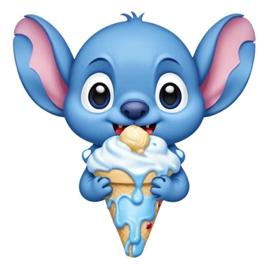 Stitch eating ice cream  sticker