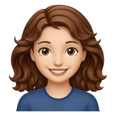 A girl with fair skin and wavy brown hair. sticker