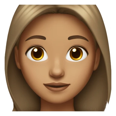 girl tan skin brown eyes brown hair with subtle blonde highlights and long lashes sticker