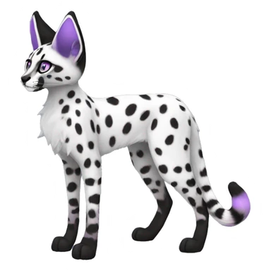 Epic Edgy Black White Purple ethereal Serval-Fionbri full body sticker